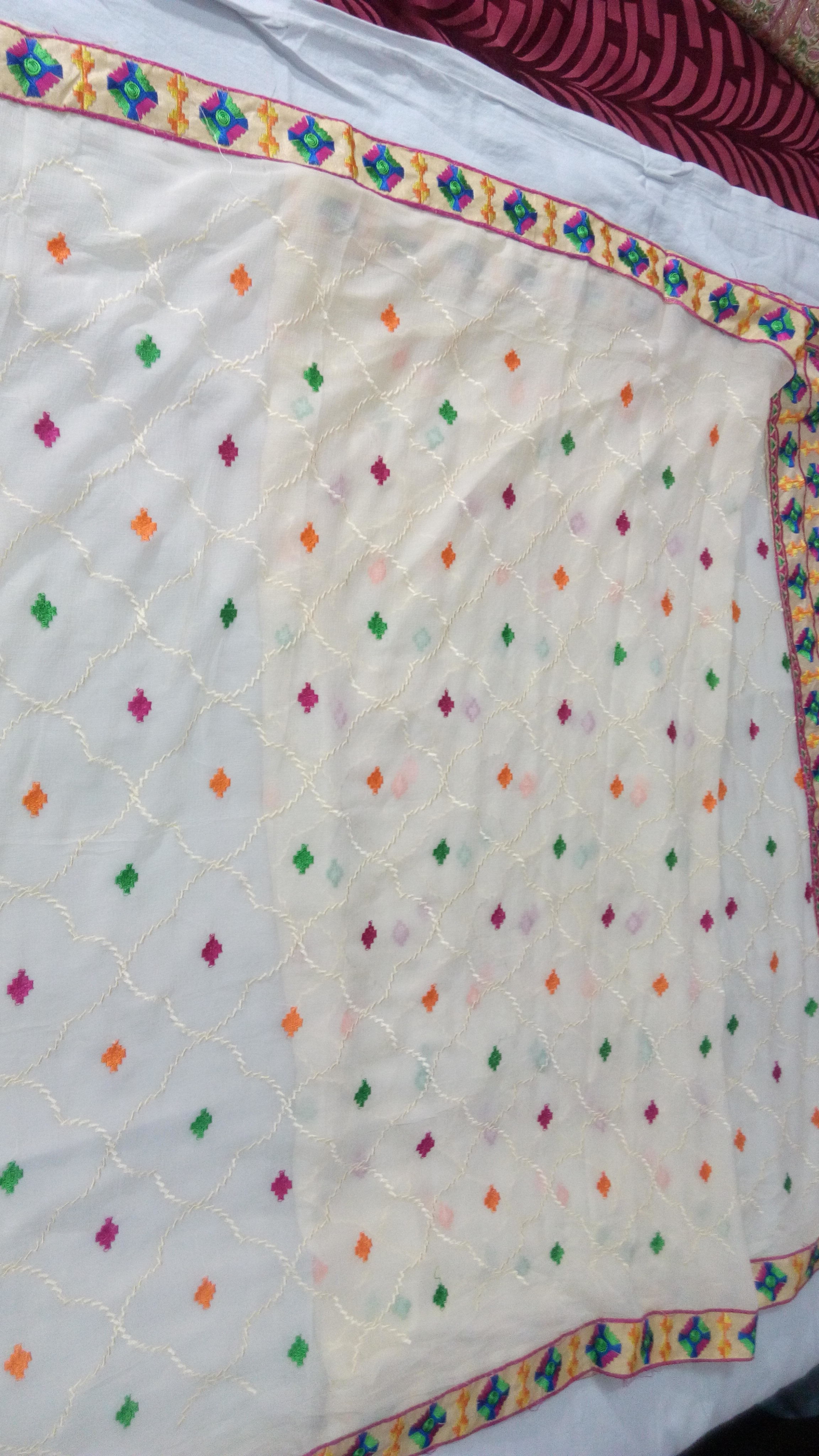 Pure Chanderi Embroidery Long Suit