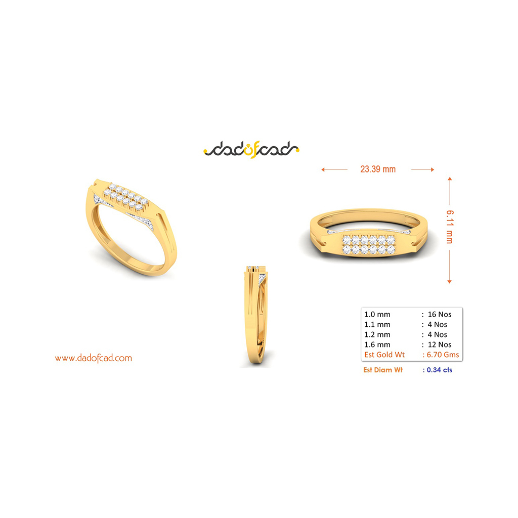 18k Yellow Gold Ring With Diamonds