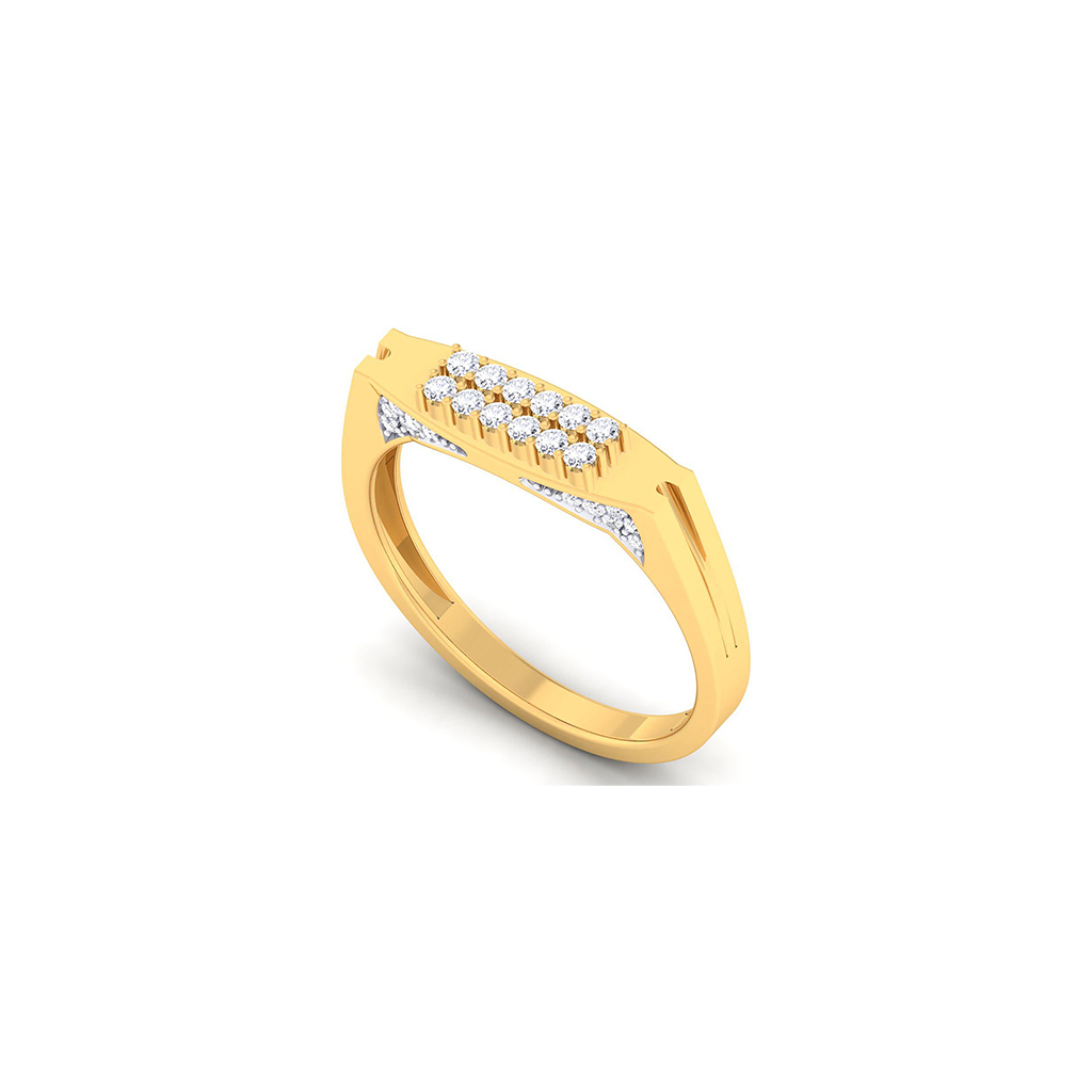 18k Yellow Gold Ring With Diamonds