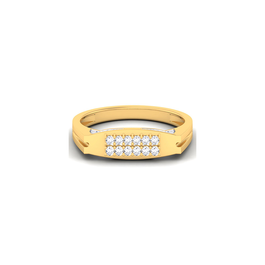 18k Yellow Gold Ring With Diamonds