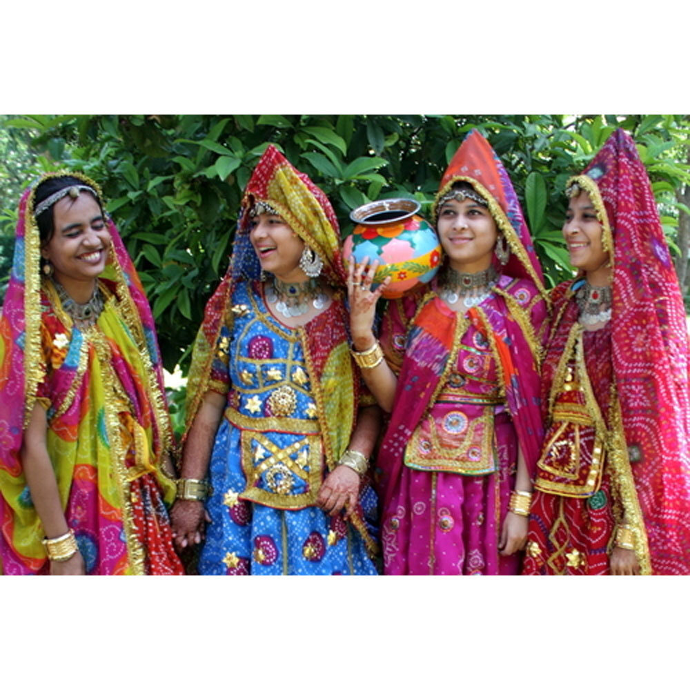 Multi Color Rajasthani Ghoomar Costume