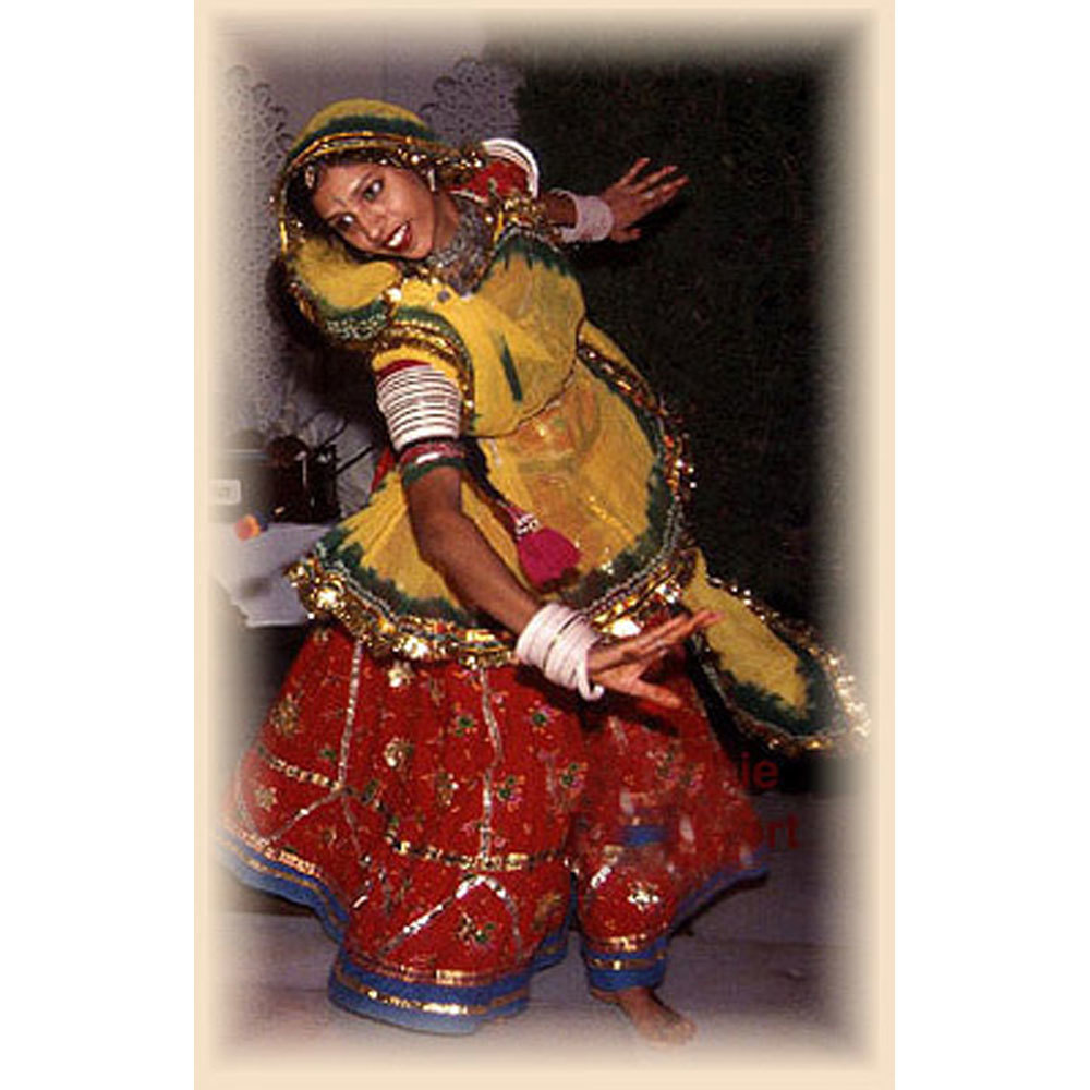 Yellow And Red Ghoomar Dress