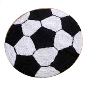 Bath Mats - Cotton Printed Round Shape | Washable, Black & White, Ideal for Home Use