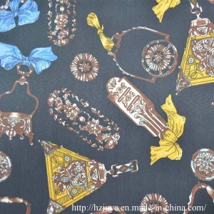 Printed Polyester Taffeta Lining Fabric - 24-36 Meter Length, 1524-2286 Millimeter Width | Black Color, Breathable, Alluring Print, Elegant Look, Colorfastness