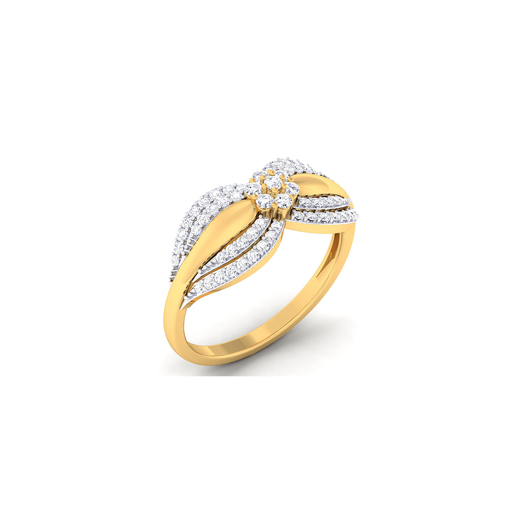 18k Yellow Gold Ring With Diamonds