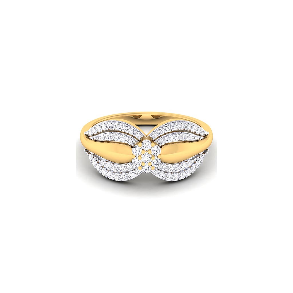 18k Yellow Gold Ring With Diamonds