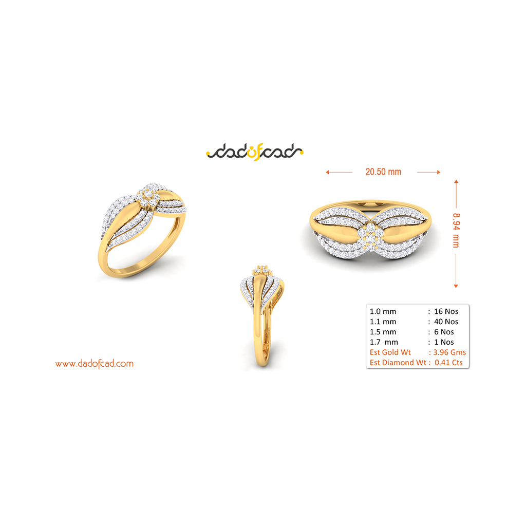 18k Yellow Gold Ring With Diamonds