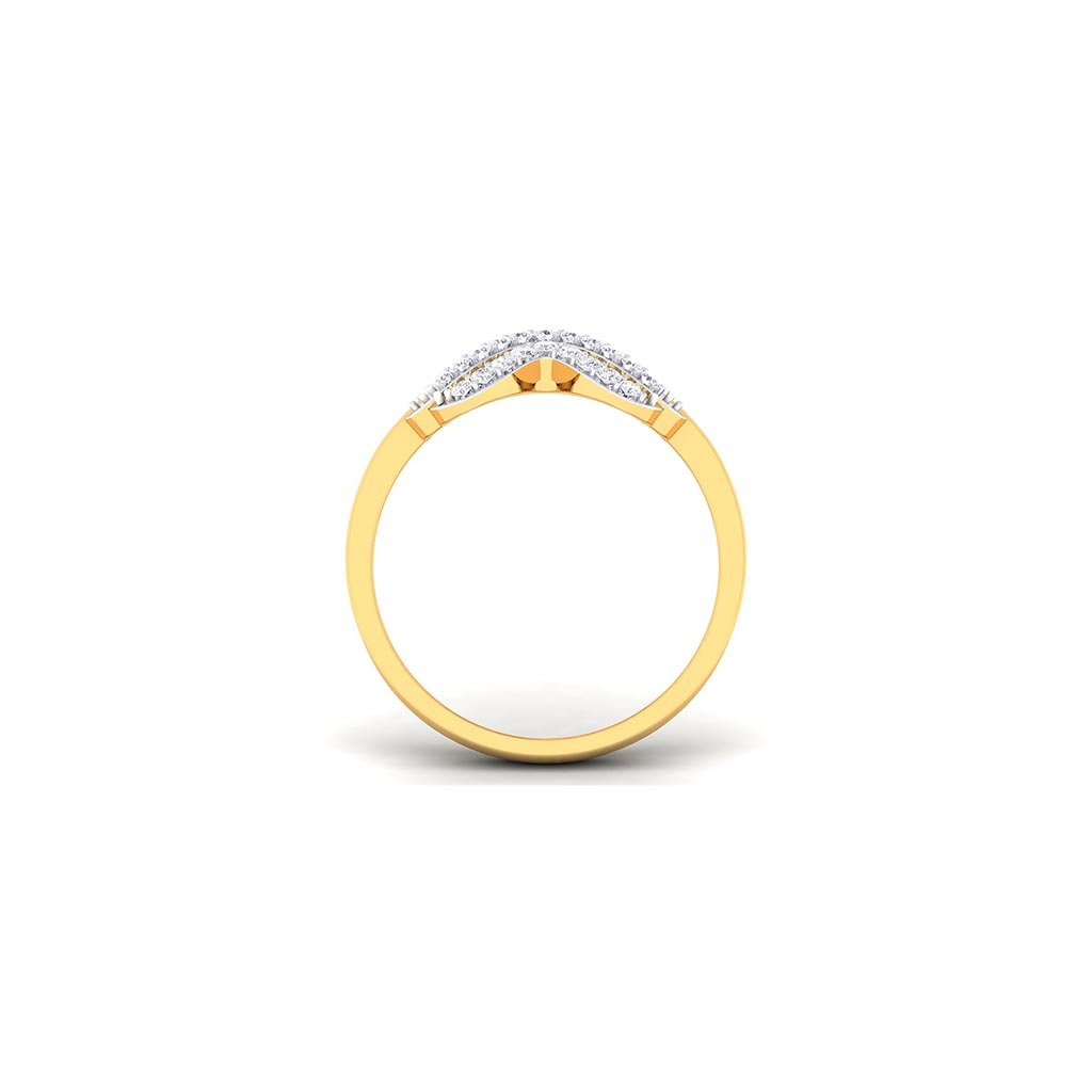 18k Yellow Gold Ring With Diamonds