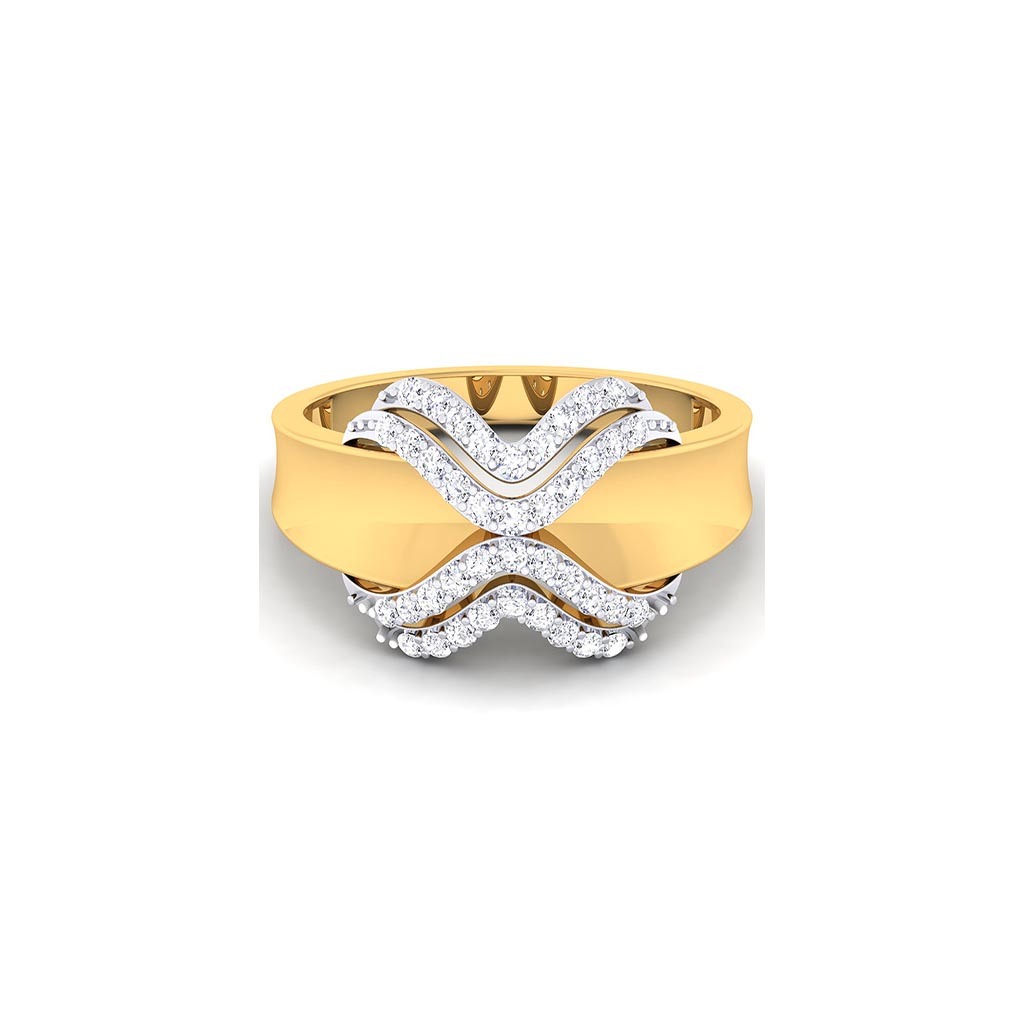 18k Yellow Gold Ring With Diamonds