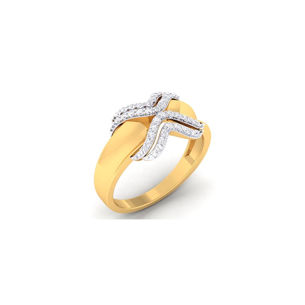 18k Yellow Gold Ring With Diamonds