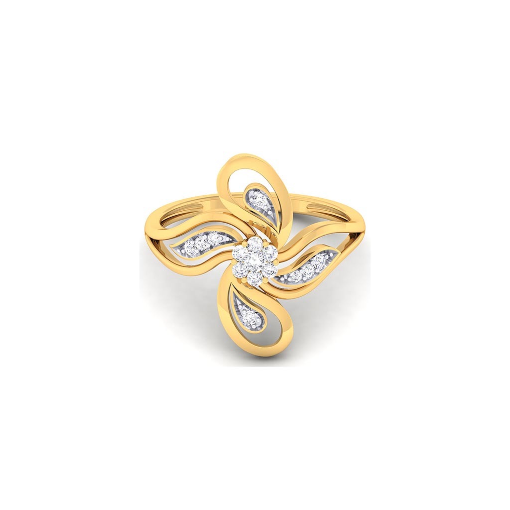 18k Yellow Gold Ring With Diamonds