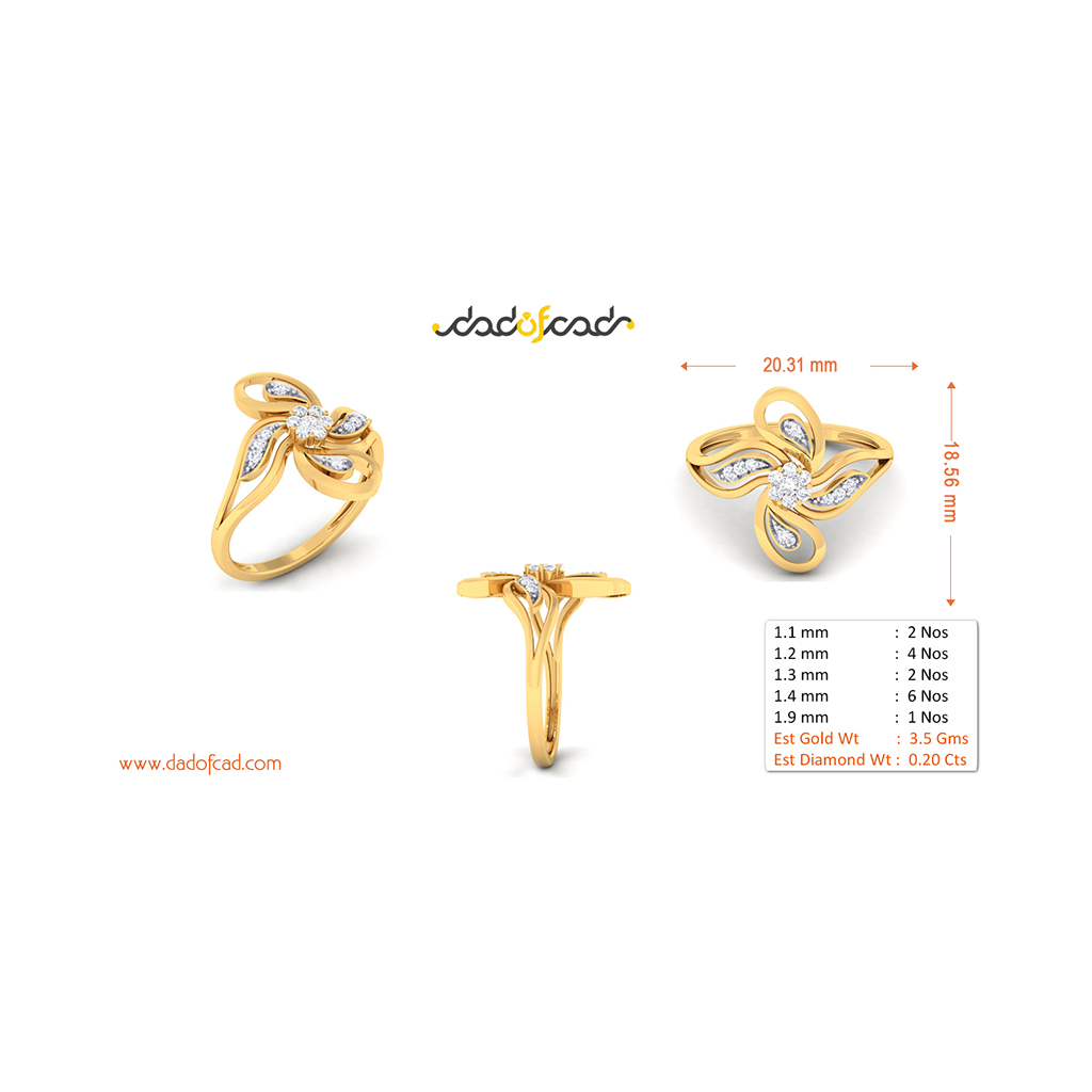 18k Yellow Gold Ring With Diamonds