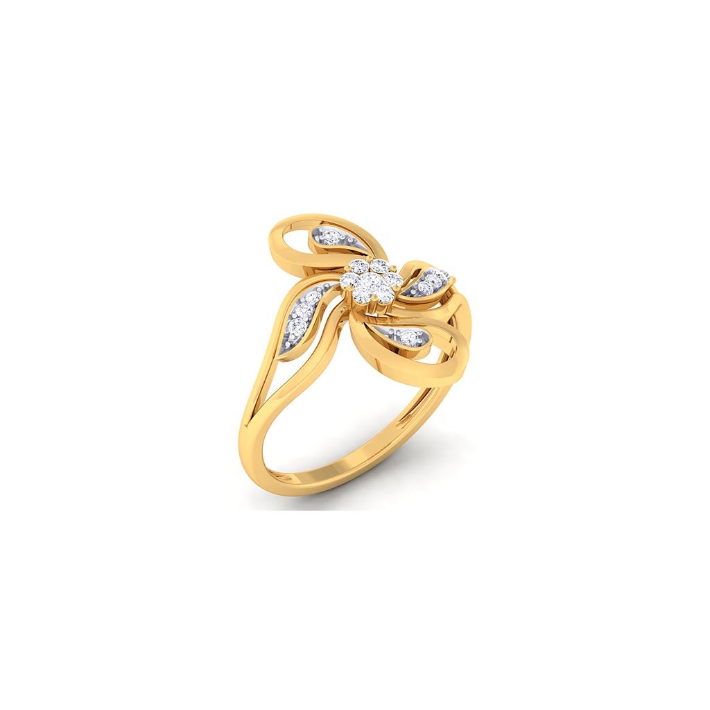 18k Yellow Gold Ring With Diamonds