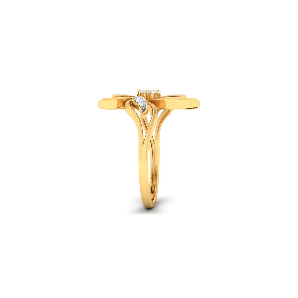 18k Yellow Gold Ring With Diamonds