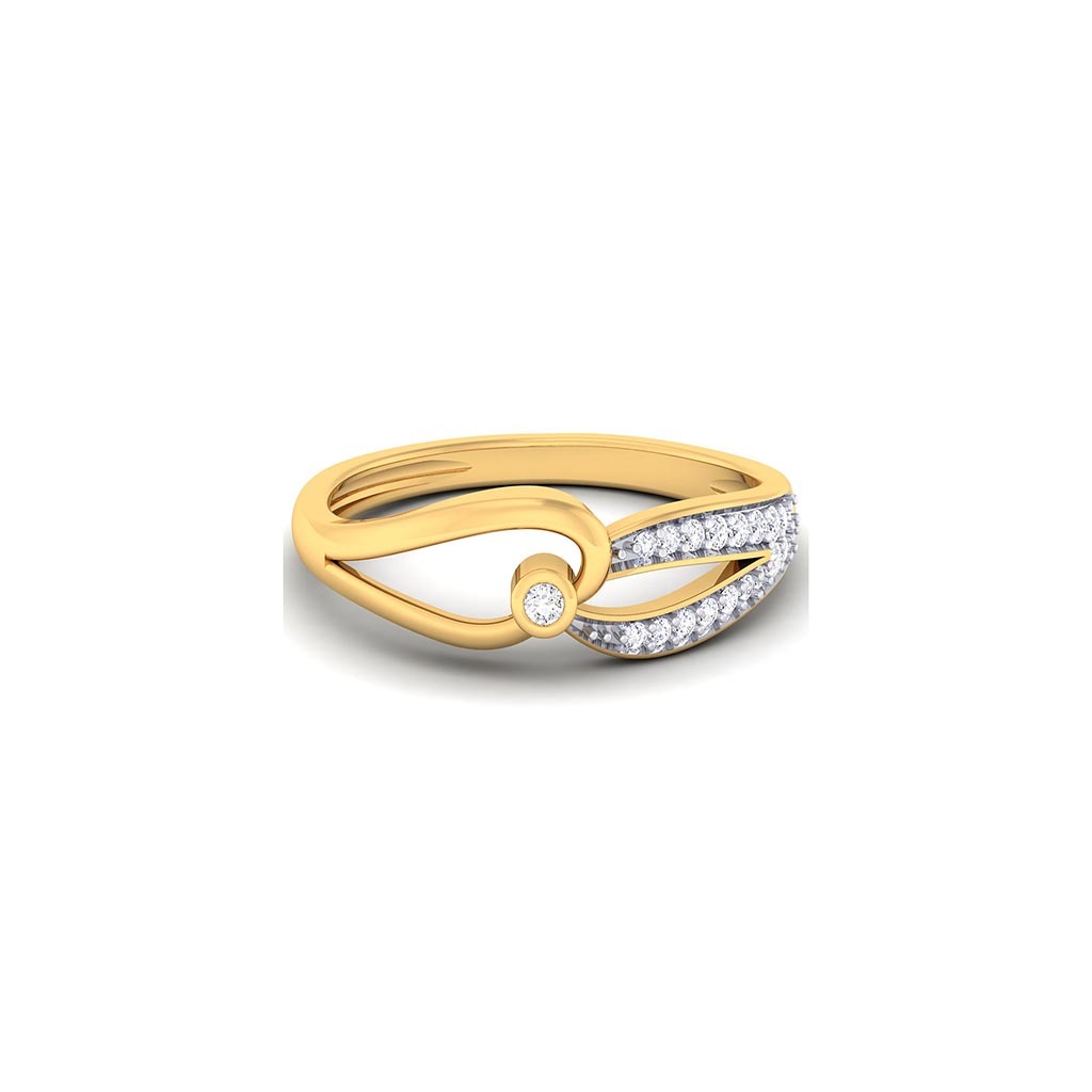 18k Yellow Gold Ring With Diamonds