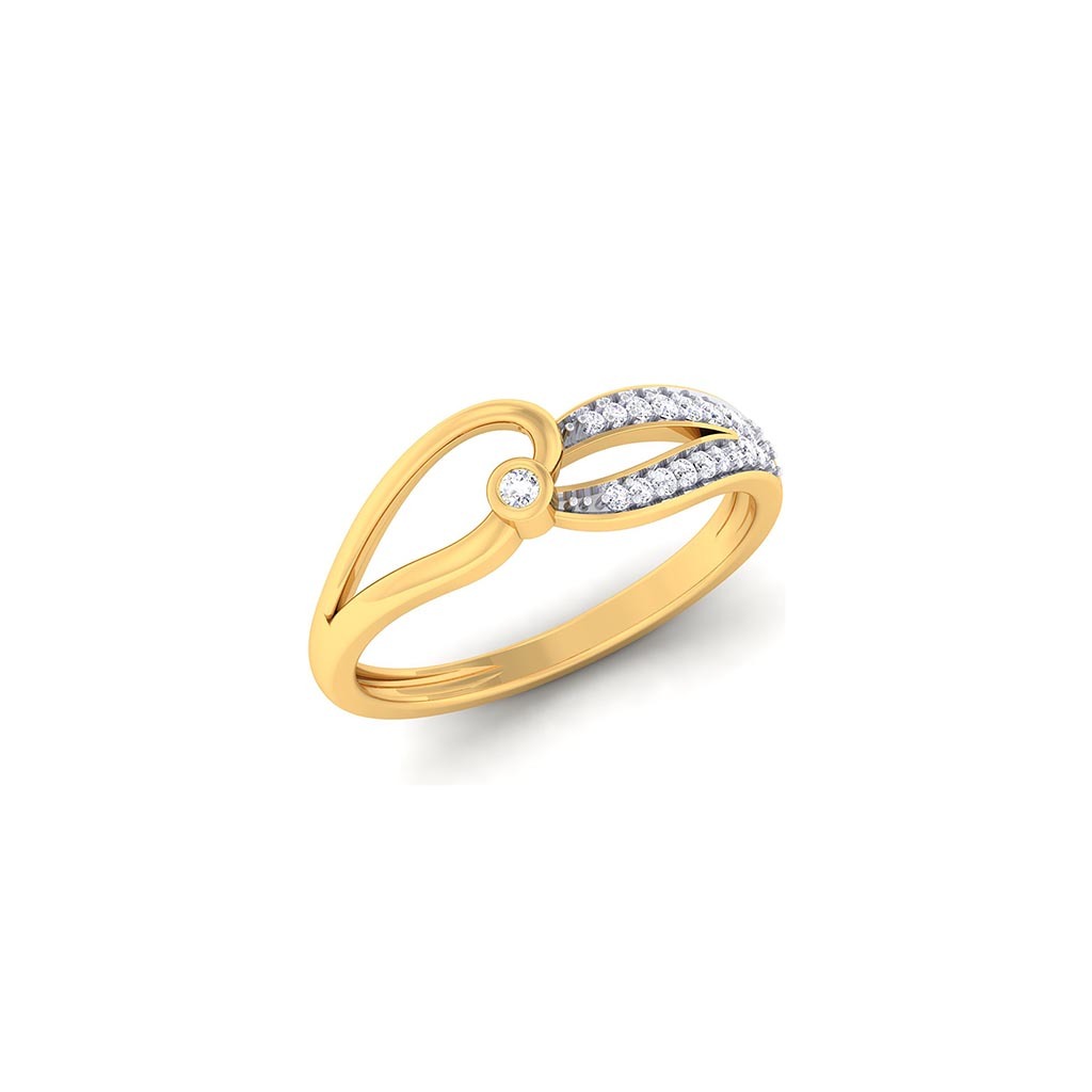18k Yellow Gold Ring With Diamonds