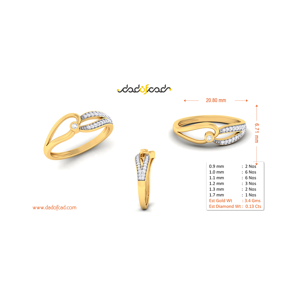 18k Yellow Gold Ring With Diamonds