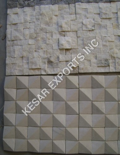 Stone Mosaic Tiles - Stone, Varied Size, Beige, 10mm Thickness | Durable, Elegant, Versatile, Weather Resistant, Textured Finish