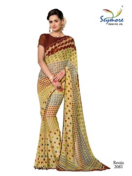 Festive Wear Designer Georgette Saree - Multi Color, Brocade Material, Bollywood Style