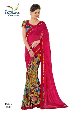 Brocade Georgette Printed Sarees