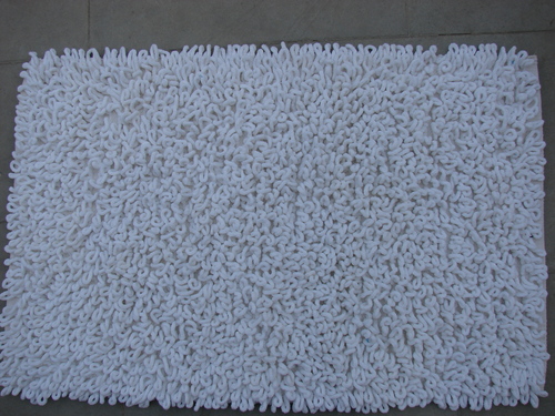 Bath Mats - Cotton Material, Rectangle Shape, Plain White Design | Hand Washable, Versatile for Home Use