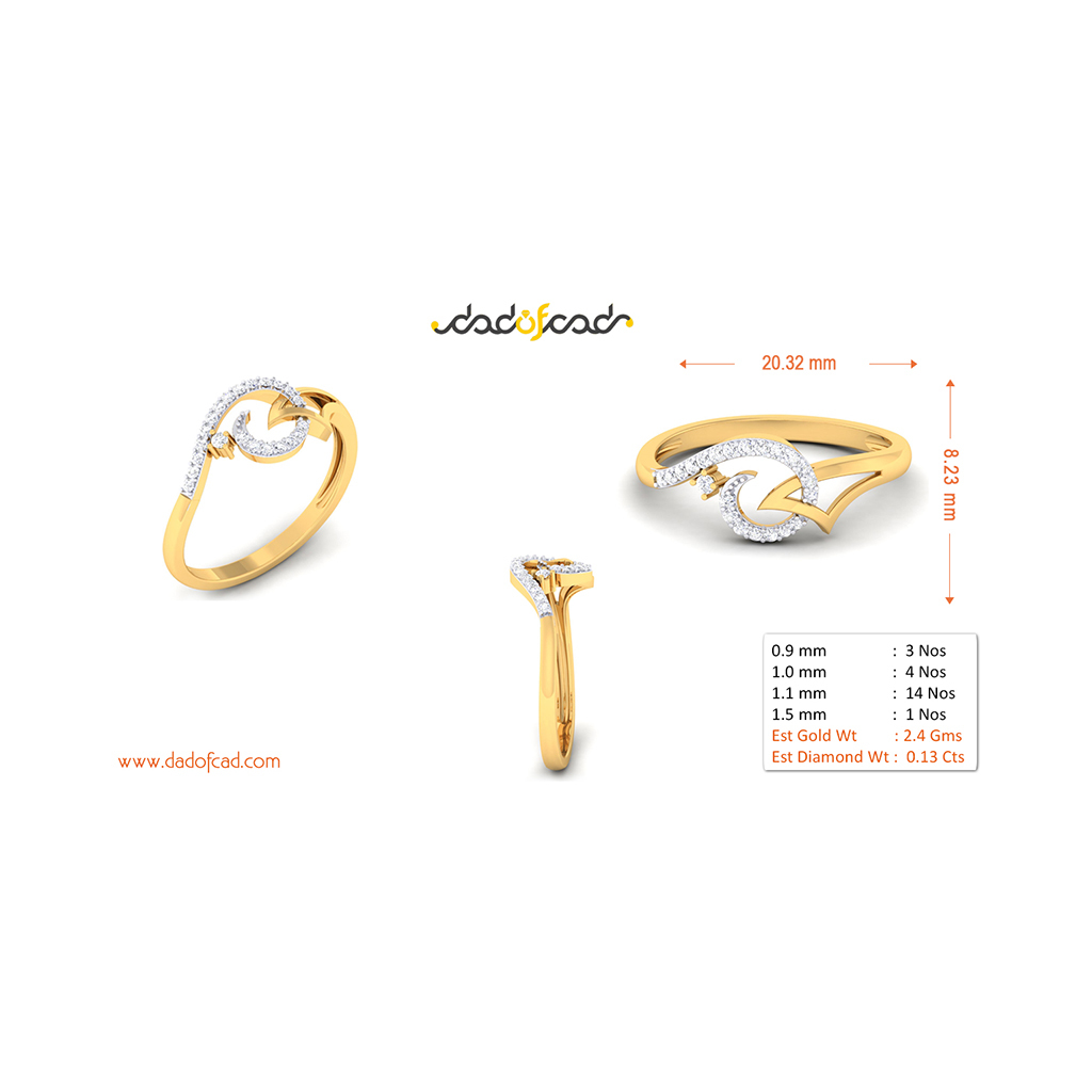 18k Yellow Gold Ring With Diamonds