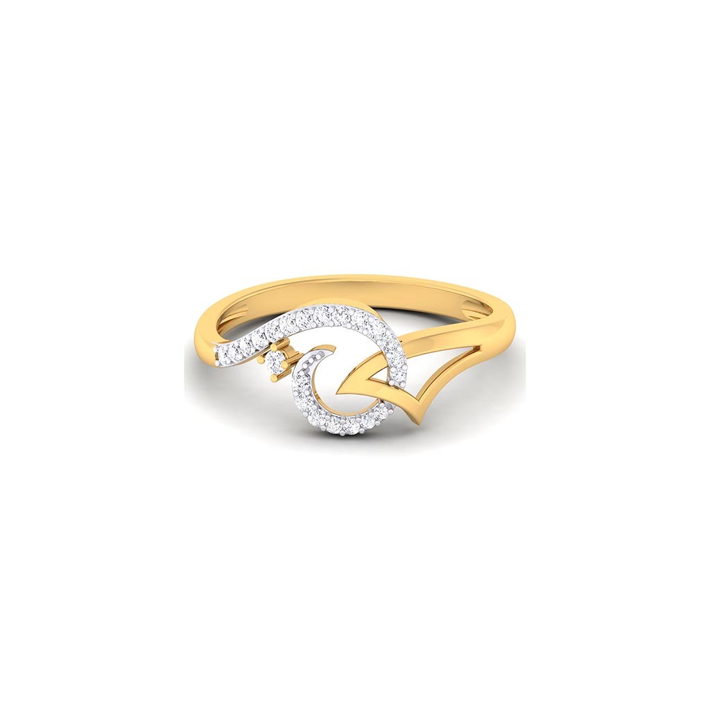 18k Yellow Gold Ring With Diamonds