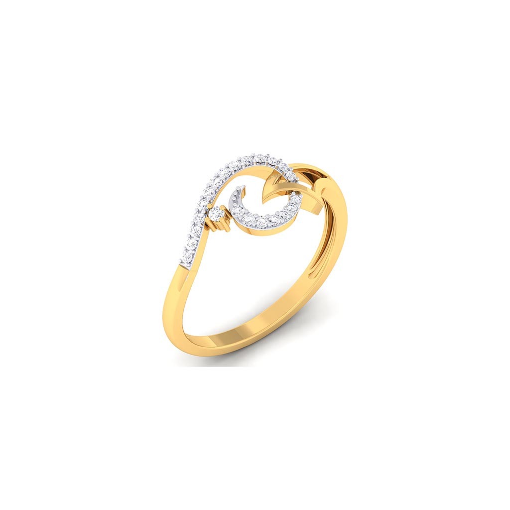 18k Yellow Gold Ring With Diamonds