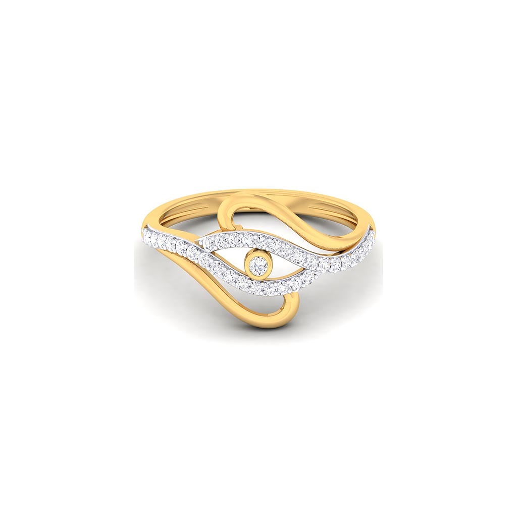 18k Yellow Gold Ring With Diamonds