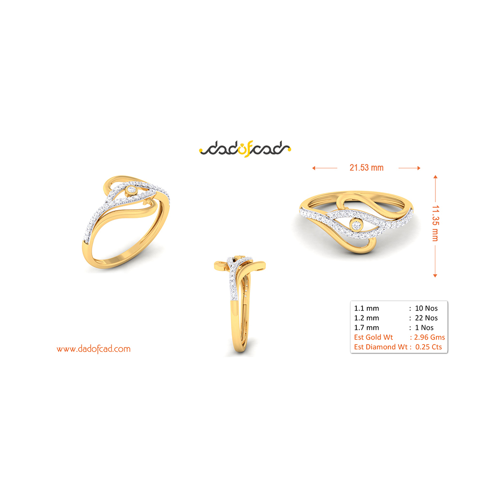 18k Yellow Gold Ring With Diamonds