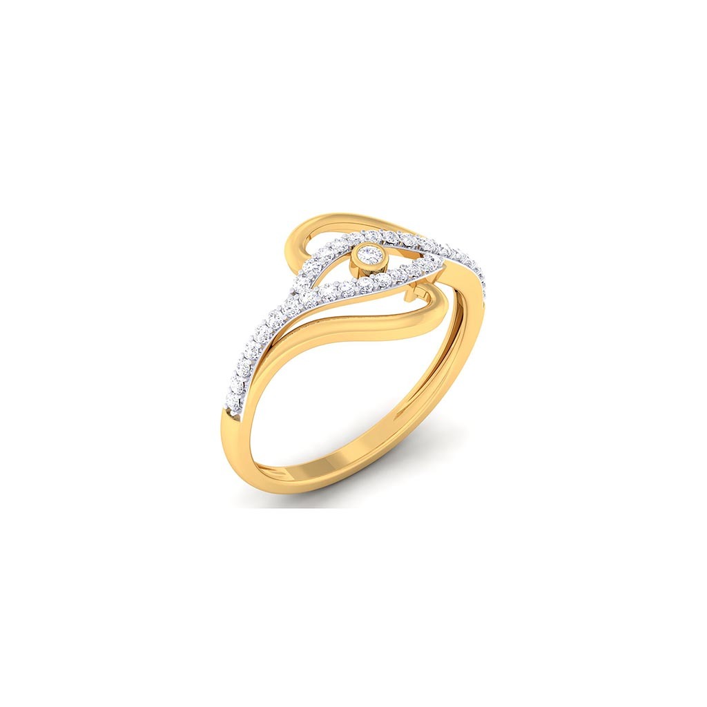 18k Yellow Gold Ring With Diamonds