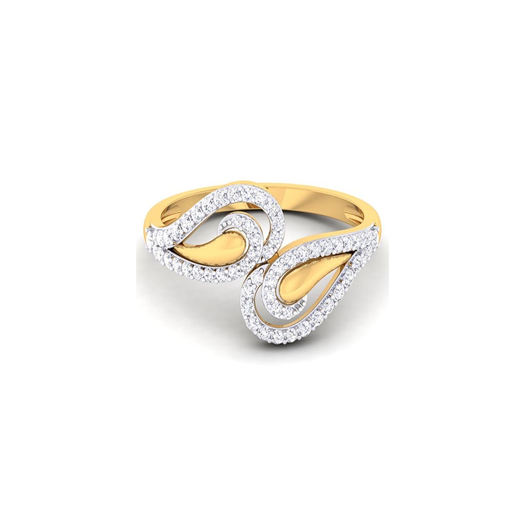 18k Yellow Gold Ring With Diamonds