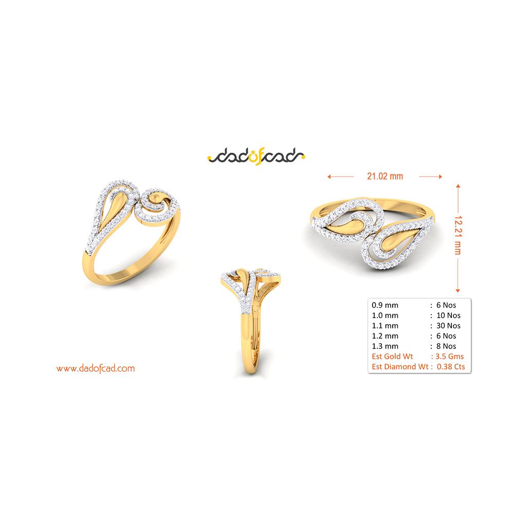 18k Yellow Gold Ring With Diamonds