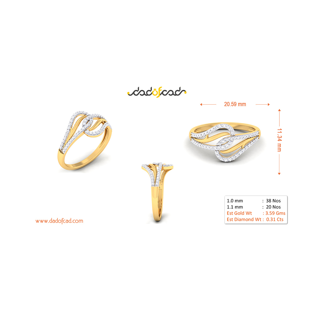 18k Yellow Gold Ring With Diamonds