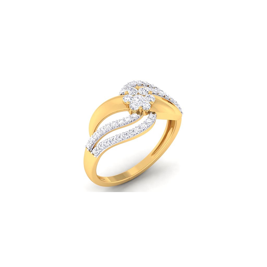 18k Yellow Gold Ring With Diamonds