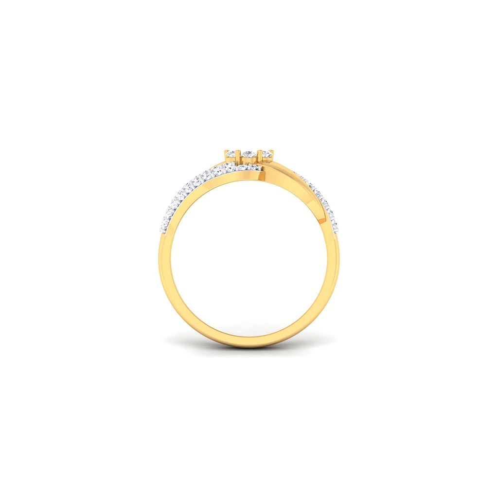 18k Yellow Gold Ring With Diamonds