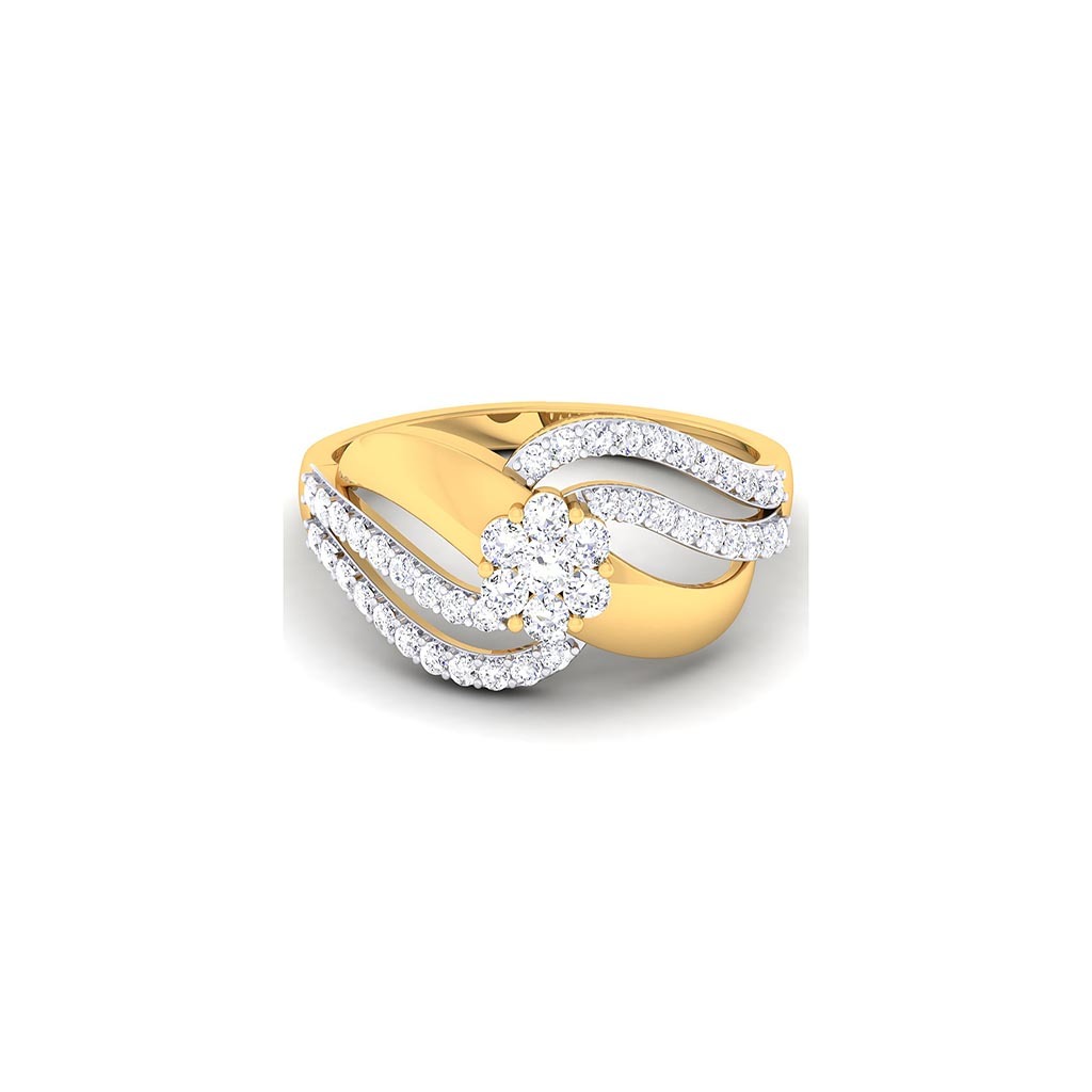 18k Yellow Gold Ring With Diamonds