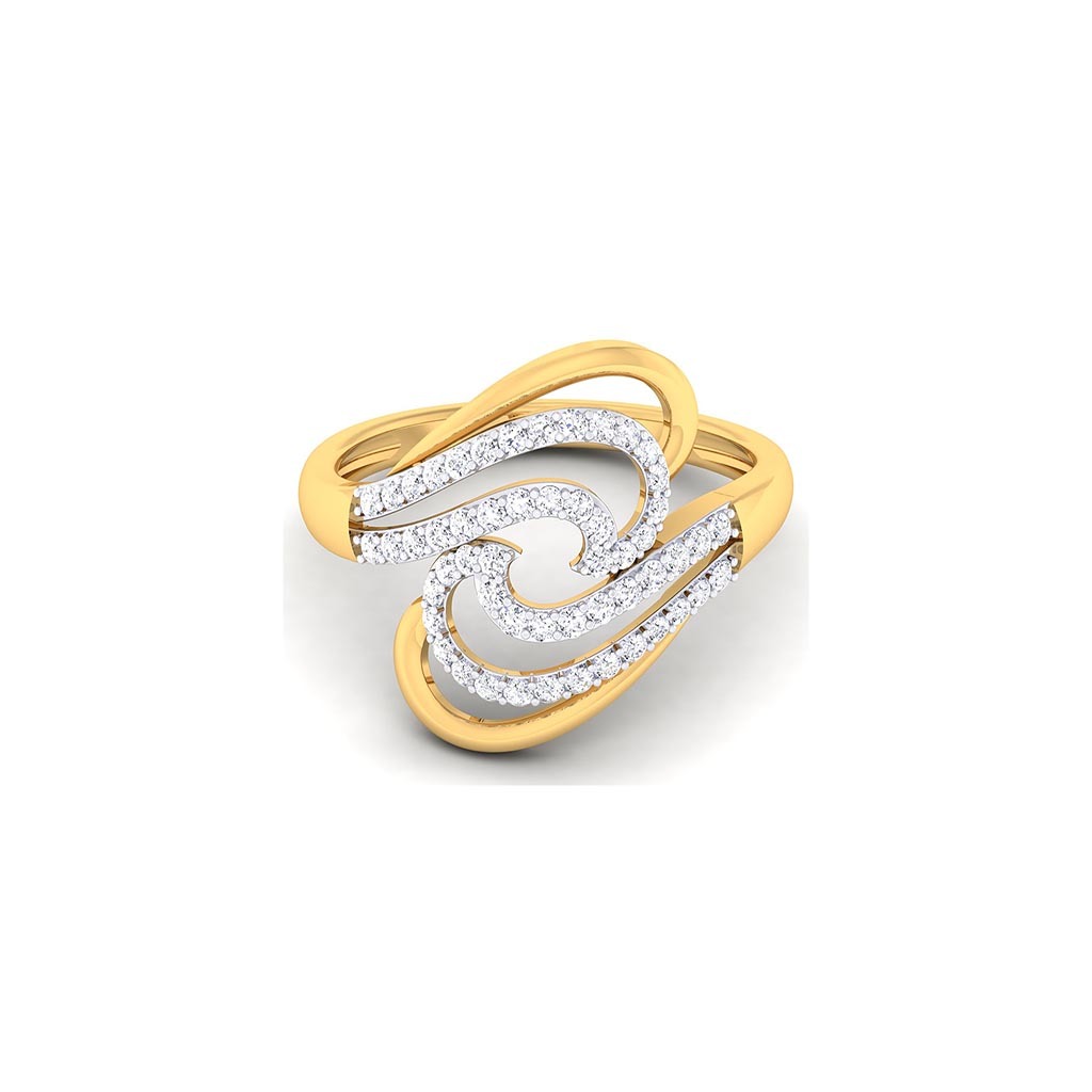 18k Yellow Gold Ring With Diamonds