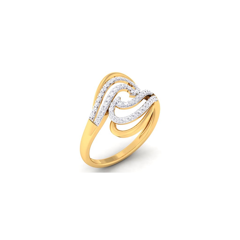 18k Yellow Gold Ring With Diamonds