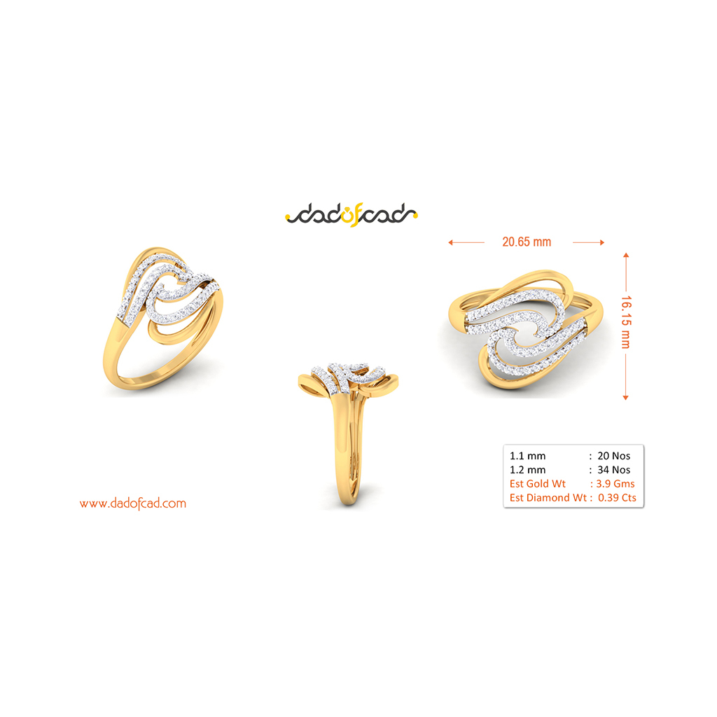 18k Yellow Gold Ring With Diamonds