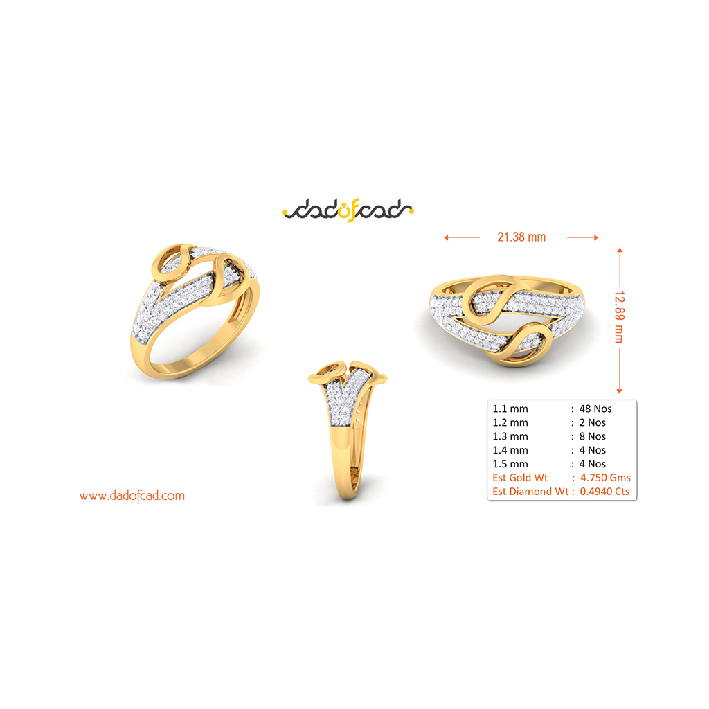 18k Yellow Gold Ring With Diamonds