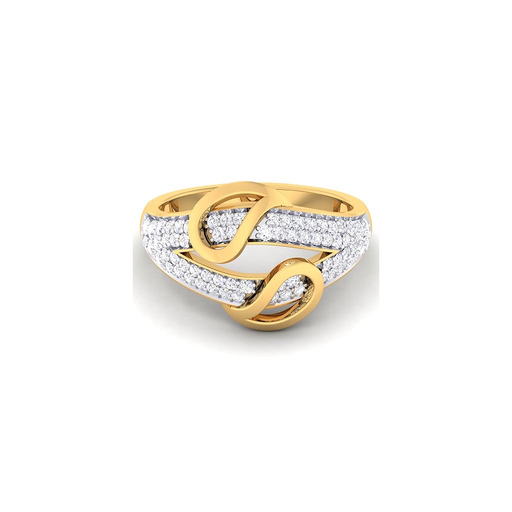 18k Yellow Gold Ring With Diamonds