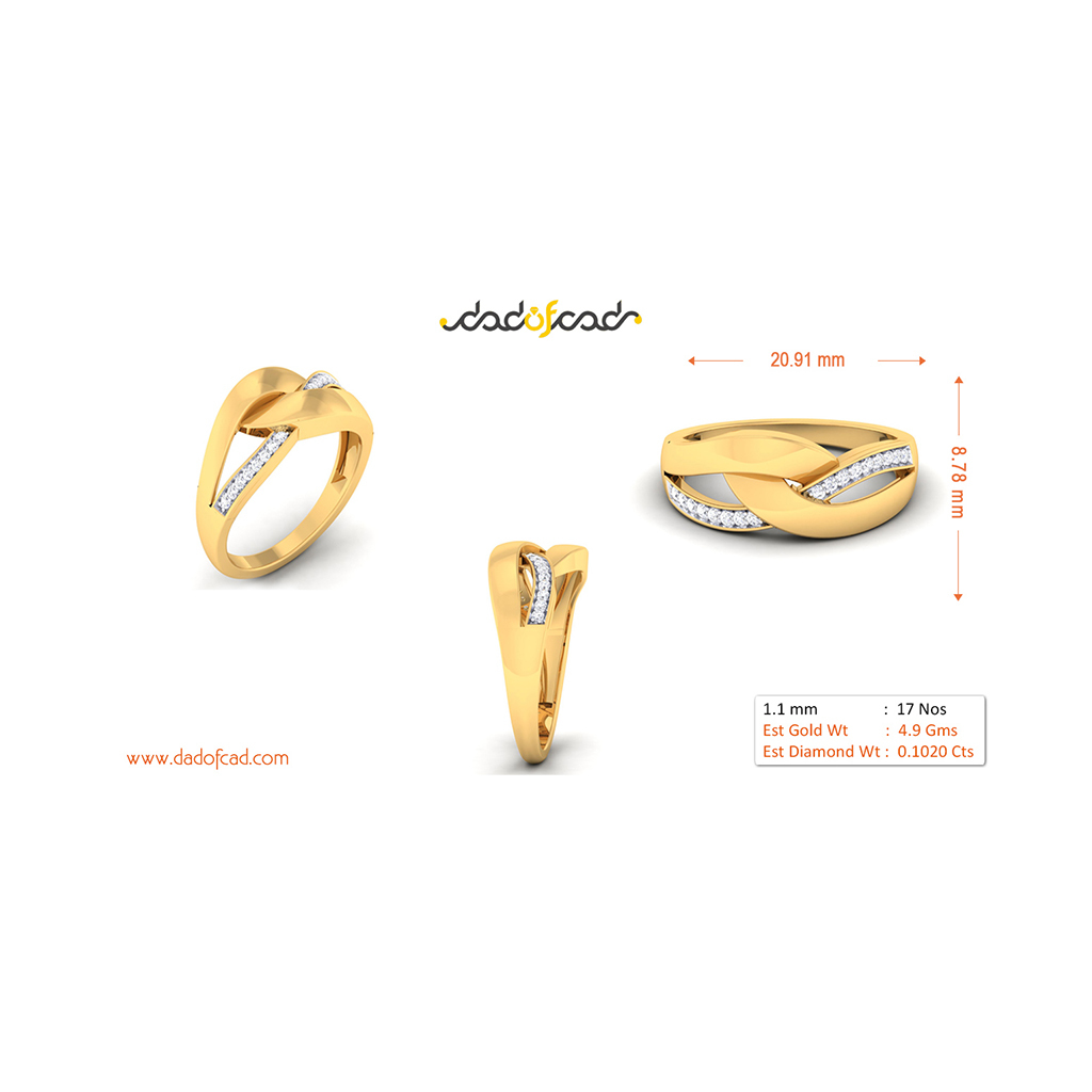 18k Yellow Gold Ring With Diamonds