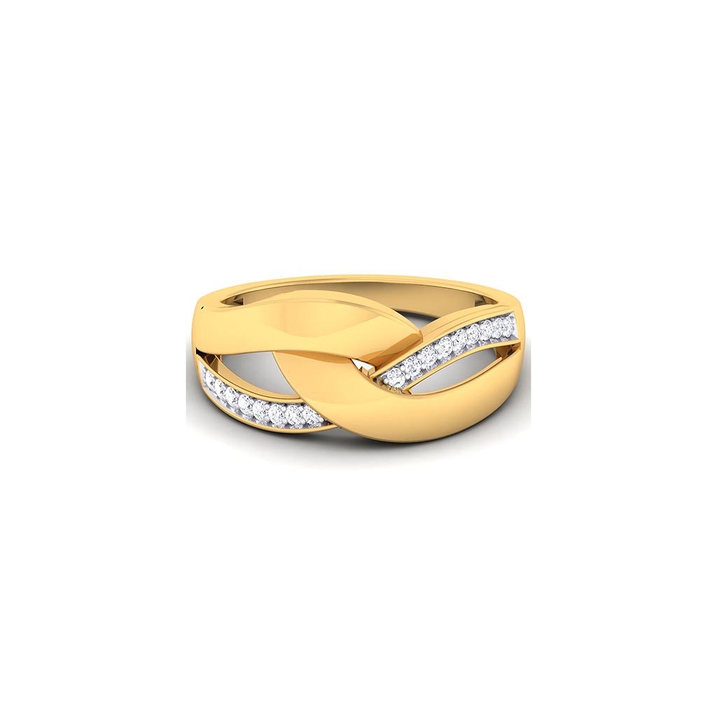 18k Yellow Gold Ring With Diamonds