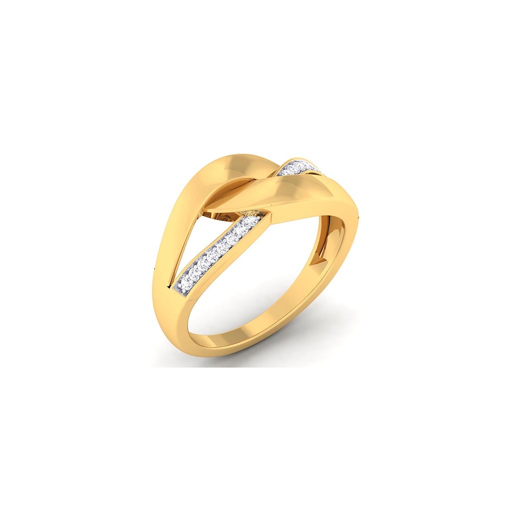 18k Yellow Gold Ring With Diamonds