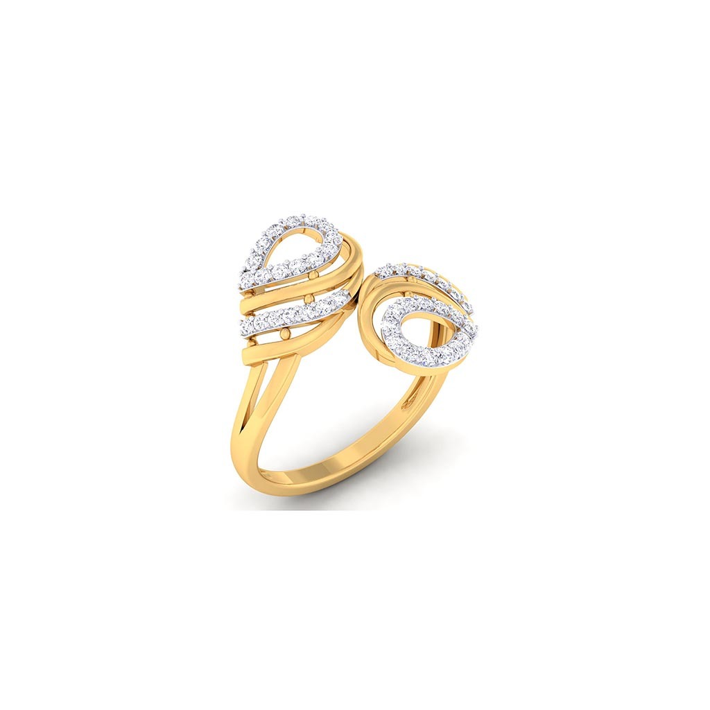 18k Yellow Gold Ring With Diamonds