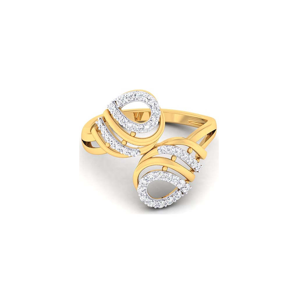 18k Yellow Gold Ring With Diamonds