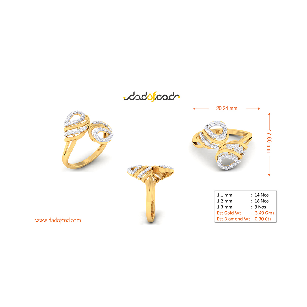 18k Yellow Gold Ring With Diamonds