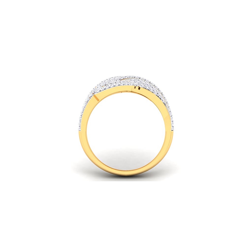 18k Yellow Gold Ring With Diamonds