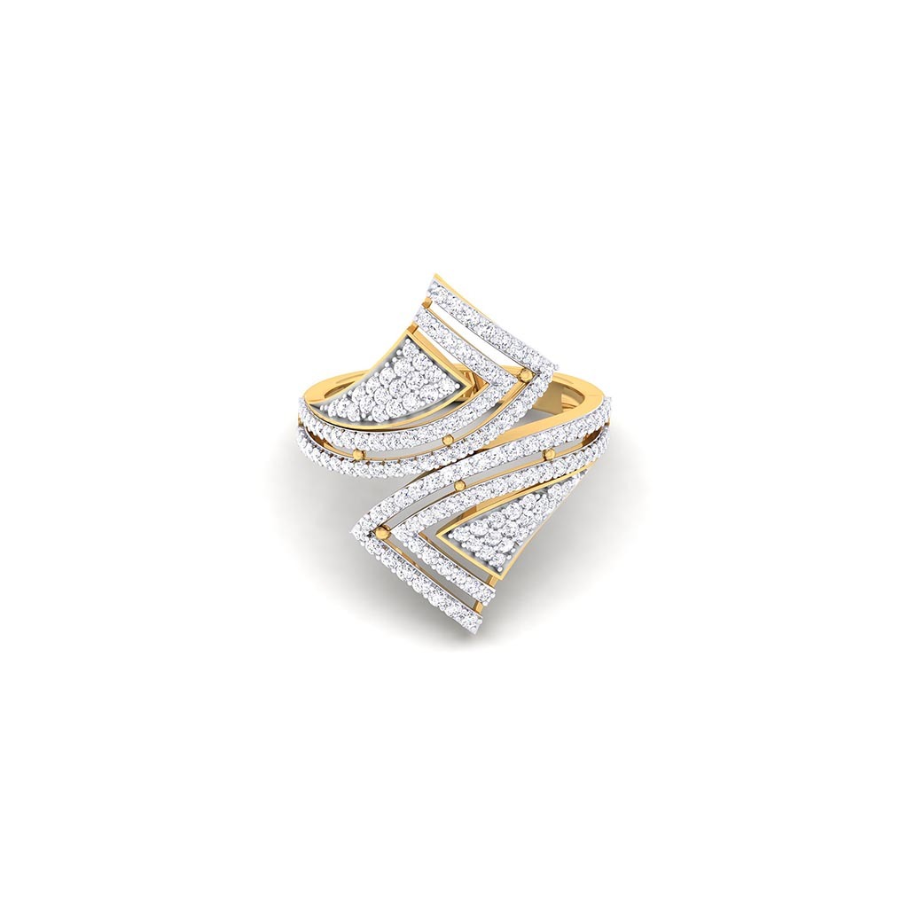 18k Yellow Gold Ring With Diamonds
